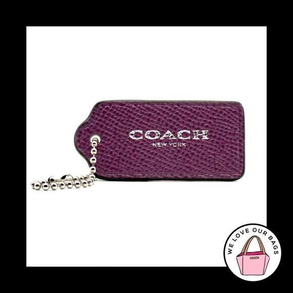 2.25" COACH NEW YORK Purple Pebbled Leather Key Fob Bag Charm Keychain Hang Tag - Picture 1 of 1
